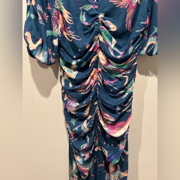 BANJANAN Skylar Ruched Dress / Size Small / - Picture 5 of 11